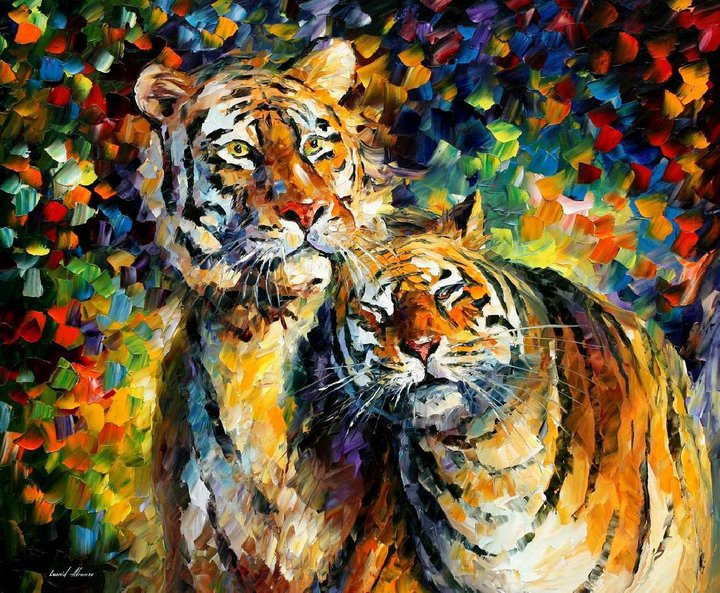 16 Tiger painting Leonid by Afremov